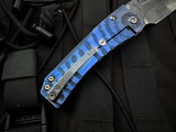 Medford Slim Midi Folder Beadblast/Brushed Blue "Tremors" Body w/ S45VN Tumbled Tanto Plain Edge Blade (3.25")