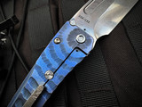 Medford Slim Midi Folder Beadblast/Brushed Blue "Tremors" Body w/ S45VN Tumbled Tanto Plain Edge Blade (3.25")