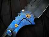 Medford Knives Praetorian T Folder Faced "Starry Night"/Blue Titanium Body w/ Flamed Matching Clip and S45VN DLC Drop Point Pla