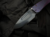 Medford Knives Slim Midi Violet "Hammered Fade" Titanium Body and Violet Hardware/Brushed Violet Clip w/ S45VN DLC Drop Point Plain Edge Blade (3.25")