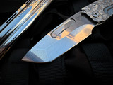 Medford Slim Midi Tumbled "Peaks and Valleys" Titanium Body w/ S45VN Tumbled Tanto Plain Edge Blade (3.25")