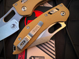 Microtech Borka Manual RAM-LOK Folder Fluted Tan G10 Body w/ Stonewashed Plain Edge Blade (3.7") 169RL-10FLGTTA