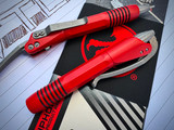 Microtech Siphon II Lever Action Pen Red Stainless Steel Body w/ Apocalyptic Hardware 401-SS-RDAP