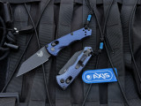 Benchmade Auto Immunity Auto Folder Crater Blue Aluminum Body w/ CPM-M4 Cobalt Black Plain Edge Blade (2.49") 2900BK