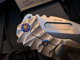 Medford Knives Praetorian Genesis T Folder Beadblast/Brushed Silver "Predator" Sculpted Titanium Body w/ Flamed hardware/Clip a