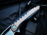 Marfione Custom Sigil Folder DLC Two Tone Copper Body w/ Hand Stippled Copper Plate and Elmax Mirror Polished Plain Edge Blade