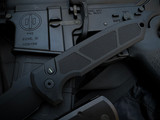Pro-Tech Knives Rockeye Auto Operator Textured Black Aluminum Body w/ Tritium Inlaid Button and DLC Black Plain Edge Blade (3.4") LG307 OPERATOR
