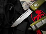 Microtech Ultratech S/E OD Green Aluminum Body w/ Stonewashed Plain Edge Blade (3.4") 121-10OD
