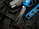 Microtech Ultratech S/E Blue Aluminum Body w/ Black Plain Edge Blade (3.4") 121-1BL