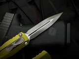 Microtech Dirac D/E OD Green Aluminum Body w/ Apocalyptic Plain Edge Blade (2.92") 225-10APOD