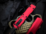 Microtech Dirac D/E Red Aluminum Body w/ Black Plain Edge Blade (2.92") 225-1RD