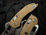 Microtech Stitch RAM-LOK Folder Fluted Tan G10 Body w/ Stonewashed Partially Serrated (3.75") 169RL-11FLGTTA