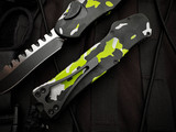 Heretic Knives Hydra Recurve Heretic Camo Aluminum Body w/ Magancut Two Tone Black Plain Edge (3.6") H008-10A-HCAMO