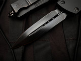 Microtech Combat Troodon D/E Signature Series Shadow Black Aluminum Body w/ DLC Hardware and DLC Damascus Plain Edge Blade (3.8