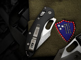 Microtech RAM-LOK Stitch Folder Fluted Black Aluminum Body w/ Apocalyptic Partially Serrated Blade (3.75") 169RL-11APFL
