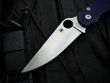 Spyderco Military 2 Folder Dark Blue G10 Body w/ CPM S110V Satin Plain Edge Blade (4") C36GPDBL2