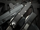 Microtech UTX-85 T/E Black Aluminum Body w/ Magnacut Stonewashed Plain Edge Blade (3.1") 233-10