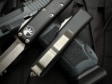 Microtech UTX-85 T/E Black Aluminum Body w/ Magnacut Stonewashed Plain Edge Blade (3.1") 233-10