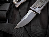 Reate Exo Mini Gravity Knife Titanium Black Micarta Inlaid Body w/ CPM 3V Stonewashed Drop Point Plain Blade (2.6”)