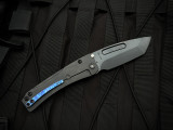 Medford Slim Midi Folder Faced/Flamed "Tsunami" Titanium Body w/ DLC Spring Side and S35VN DLC Tanto Blade (3.25")