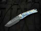 Medford Slim Midi Folder Faced/Flamed "Tsunami" Titanium Body w/ DLC Spring Side and S35VN DLC Tanto Blade (3.25")