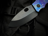 Medford Knives TFF-1 Folder Faced/Flamed "Galaxy" Body w/ Matching Pocket Clip and DLC Springside/S45VN DLC Plain Edge Blade (4")