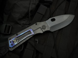 Medford Knives TFF-1 Folder Faced/Flamed "Galaxy" Body w/ Matching Pocket Clip and DLC Springside/S45VN DLC Plain Edge Blade (4")