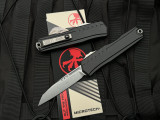 Microtech Cypher II S/E Black Aluminum Body w/ Stonewashed Plain Edge Blade (3.5") 1241-10