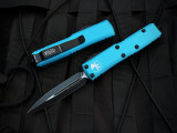 Microtech UTX-85 D/E Turquoise Aluminum Body w/ Black Plain Edge Blade (3.1") 232-1TQ