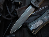 Benchmade Claymore OTF D/E Black Grivory Body w/ D2 Smoke Grey Plain Edge Blade (3.89") 3370GY