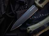 Benchmade Claymore OTF D/E Ranger Green Grivory Body w/ CPM-D2 Smoke Grey Plain Edge Blade (3.89") 3370GY-1