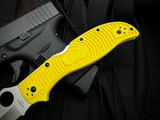 Spyderco Stretch 2 XL Salt Series Yellow Lightweight Body w/ H2 Plain Edge Blade (4") C258PYL