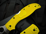 Spyderco Stretch 2 XL Salt Series Yellow Lightweight Body w/ H2 Full Serrated Blade (4") C258SYL