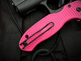 Spyderco Paramilitary 3 Folder Pink Lightweight Body w/ CTS BD1N Black Plain Edge Blade (2.95") C223PPNBK