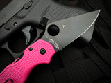 Spyderco Paramilitary 3 Folder Pink Lightweight Body w/ CTS BD1N Black Plain Edge Blade (2.95") C223PPNBK