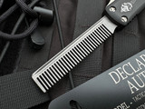 CONSIGNMENT Marfione Custom Tactical Beard Comb Black Aluminum Body w/ Stonewashed Fine Tooth Comb Blade (3.1")