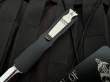 CONSIGNMENT Marfione Custom Dirac Black Hefted Alloy w/ Blue Ringed Titanium Hardware and Mirror Polished Blade (2.92")