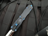 CONSIGNMENT Marfione Custom Dirac Black Hefted Alloy w/ Blue Ringed Titanium Hardware and Mirror Polished Blade (2.92")