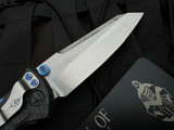 CONSIGNMENT Marfione Custom Warcom Folder Carbon Fiber Body w/ Flamed Titanium Backspacer, Blue Titanium Hardware, and Hand Rub