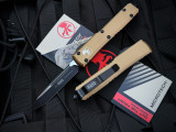 Microtech Ultratech S/E Tan Aluminum Body w/ Black Plain Edge Blade (3.4") 121-1TA