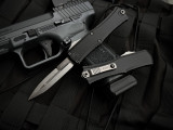 Microtech Hera II Mini Bayonet Black Aluminum Body w/ Stonewashed Plain Edge Blade (2.875") 1701M-10