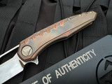 CONSIGNMENT Marfione Custom Sigil Trillium Copper Body w/ Mokume Plate and Cowry-Y Mirror Polished Blade (3.5")