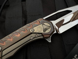 CONSIGNMENT Marfione Custom Sigil Trillium Copper Body w/ Mokume Plate and Cowry-Y Mirror Polished Blade (3.5")