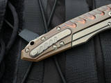 CONSIGNMENT Marfione Custom Sigil Trillium Copper Body w/ Mokume Plate and Cowry-Y Mirror Polished Blade (3.5")