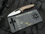 CONSIGNMENT Marfione Custom Sigil Trillium Copper Body w/ Mokume Plate and Cowry-Y Mirror Polished Blade (3.5")