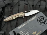CONSIGNMENT Marfione Custom Sigil Trillium Copper Body w/ Mokume Plate and Cowry-Y Mirror Polished Blade (3.5")