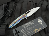 CONSIGNMENT Marfione Custom Sigil MK6 Folder Two-Tone Anodized Titanium Body w/ Mokuti Plate/Bronzed Hardware and Mirror Polish