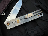 Medford M-48 Flipper Red Aluminum/Tumbled Titanium Body w/ Bronzed Titanium Hardware and Tumbled Plain Edge Blade (3.9")