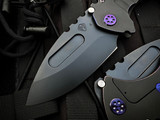 Medford Praetorian T Folder Black/Pen Stripe Titanium Body w/ Violet Hardware DLC Drop Point Blade (3.75")