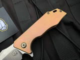 PRE-OWNED Something Obscene Company Mini J-Cape Flipper Rosey Bronzed Titanium Body w/ CPM 20CV Satin Finished Plain Edge Blade